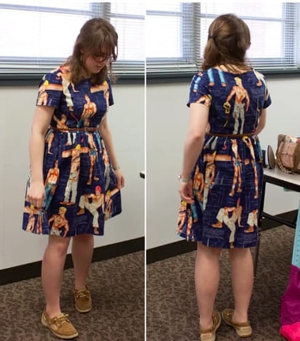 5. Игривая жена, которая сообщила мужу, что сшила себе сексуальное платье. А что, не соврала!