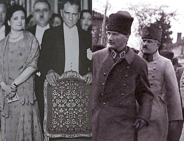 Bu arada sol taraftaki bir kapının önünde bayan Afet, bir milletvekili ve General Kazım beliriverdi. Üçü de yüksek sesle konuşuyorlardı. Atatürk’ün yüzünde ani bir değişiklik oldu, onlara dönüp seslendi: 'Susunuz! Film çeviriyoruz. Salona gidiniz.'