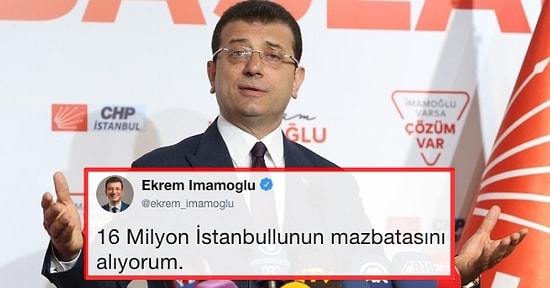 Ekrem İmamoğlu 16 Milyon İstanbullunun Mazbatasını Almaya Gidiyorum Dedi, Twitter Aşka Geldi!