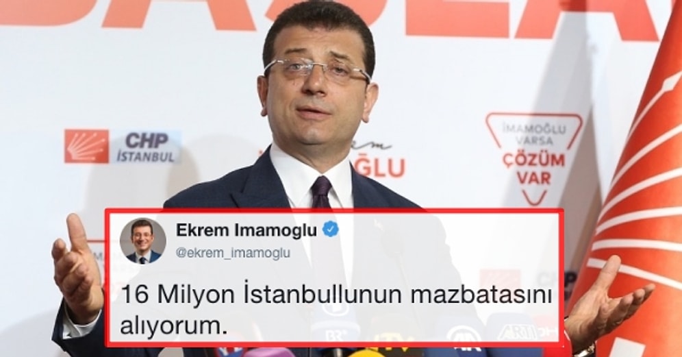 Ekrem İmamoğlu 16 Milyon İstanbullunun Mazbatasını Almaya Gidiyorum Dedi, Twitter Aşka Geldi!