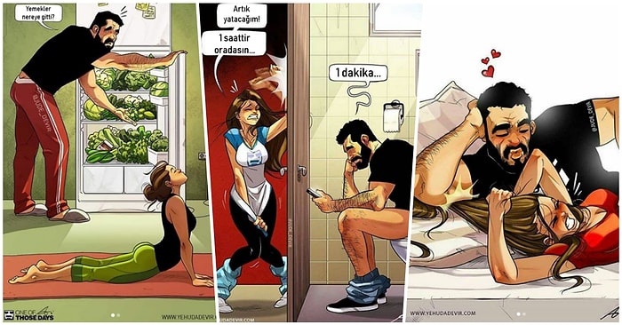 Eşinden Aldığı İlhamla Günlük Yaşamdan Kadın Erkek İlişkilerini Çizgilerine Döken İllüstratör