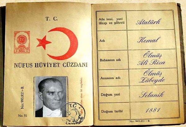6. Mustafa Kemal Atatürk'ün TC kimlik numarası 10000000146'dır.