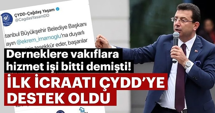 İmamoğlu 'Çiçek Göndermeyin, Bağış Yapın' Demişti: Sabah Gazetesi Çağrıyı 'İlk İşi ÇYDD'ye Hizmet Oldu' Başlığıyla Duyurdu