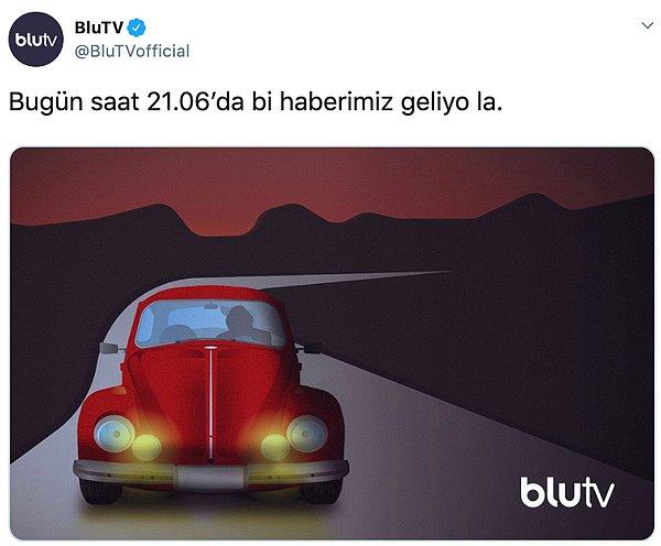 BluTV, Twitter hesabından 21.06'da bir duyuru yapacağını açıkladı.