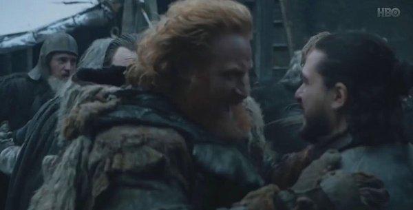 10. Beric, Tormund gibi kurtulmayı başaran isimler, Winterfell'e geldi.