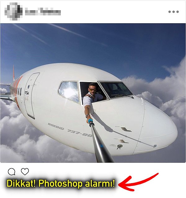 1. Havada selfie çubuğuyla fotoğraf çeken pilot
