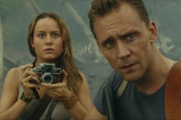 26. Сэмюэл Л. Джексон, Том Хиддлстон и Бри Ларсон все вместе снялись в "Конг: Остров черепа"