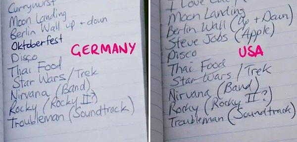 3. Captain America: Winter Soldier filminde Kaptan Amerika'nın buzda kaldığı yıllar boyunca kaçırdığı kültürel olay listesini görüyoruz. Sol tarafta Almanya versiyonu, sağ tarafta da Amerikan versiyonu mevcut.