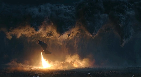 1. Тот эпический момент, когда Дрогон начинает выжигать армию Короля Ночи