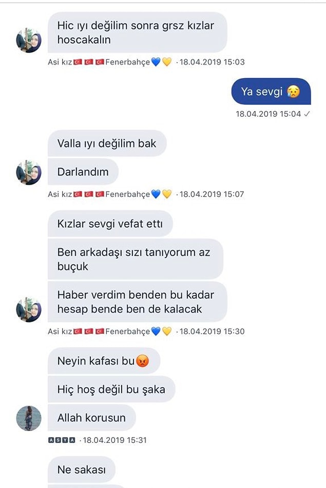Ve sahte hesabımız ilgi çekmek için ölmeye karar verdi.