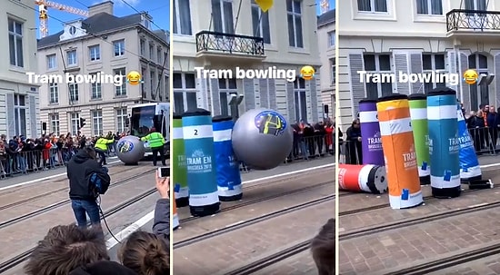 Tramvay ile Bowling Oynayan Brükselliler