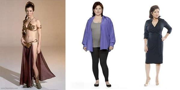 16. Со времен принцессы Леи Кэрри Фишер, которая отошла в мир иной несколько лет назад, набрала немало килограмм.