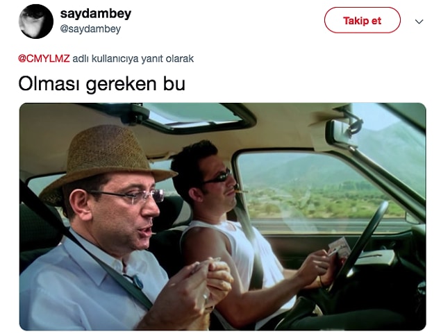 Yılmaz'ın bu tweetine takipçilerinden biri de Ekrem İmamoğlu montajı yaptı :)