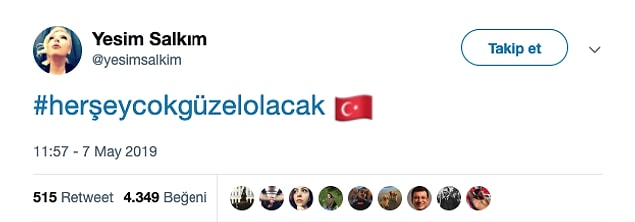 Derken, Yeşim Salkım'dan da destek tweeti geldi!