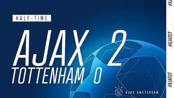 Rövanş maçında ilk yarıyı 2-0 önde bitiren yine Ajax'dı...