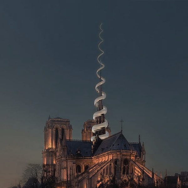 14. Спираль вокруг шпиля от архитектора Джузеппе Лучано