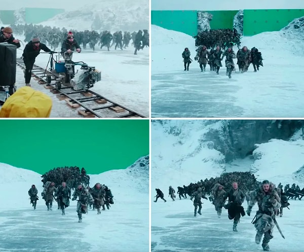 Сейчас вы осознаете, что снежная гора позади Джона Сной была ненастоящей.