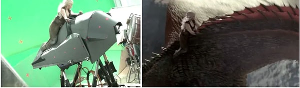 Именно так Дейенерис седлает драконов на съемочной площадке.