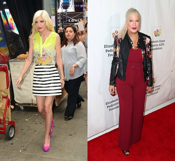 18. Тори Спеллинг удивила всех увеличившимся размером одежды.