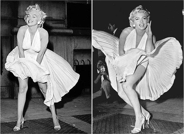 10. Marilyn Monroe her haliyle bir moda ikonu. Ama bu beyaz elbise o kadar çok beğenilip taklit edildi ki onu efsane haline getirdi. Yaz Bekarı filminden. (1955)