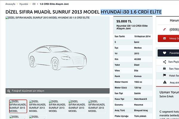 Yine 2014 yılında henüz 1 yaşını doldurmamış bir Hyundai i30 için ortalama 55 - 60 bin TL'yi gözden çıkarmanız gerekiyordu.