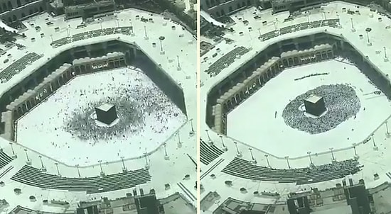 Kâbe'de İbadetlerini Yerine Getiren İnsanların Muhteşem Timelapse Görüntüleri