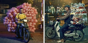 Fotoğrafçı Jon Enoch'un Gözünden Motosikletlerle Kapasitelerinin Çok Üzerinde Yükler Taşıyan Kargocular