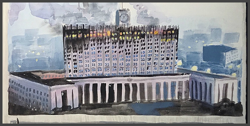 "Сапер", путч и Борис Ельцин: 90-е в рисунках петербужской художницы