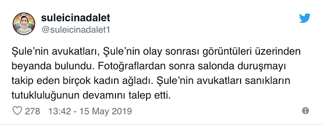 Olay yerine ilişkin fotoğraflar gösterildi. Salondaki bir çok kişi ağlamaya başladı.