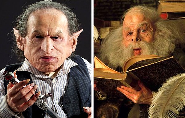 5. Warwick Davis — Griphook ve Professor Filius Flitwick