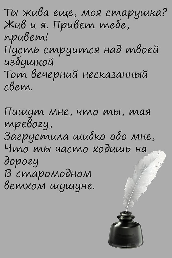 6. Кто автор "Письма матери"?