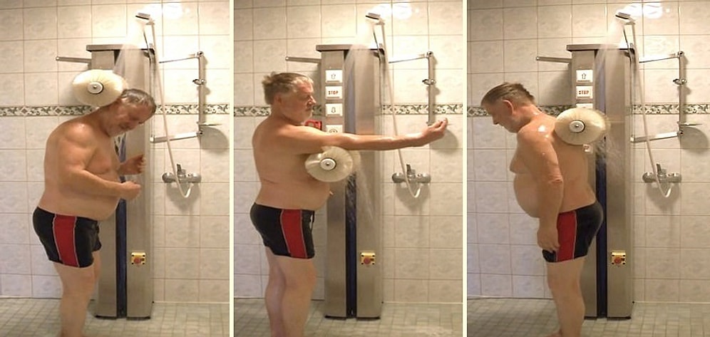 'İnsan Yıkama Makinesi' ile Duş Alma Derdine Son Veren Mucit!