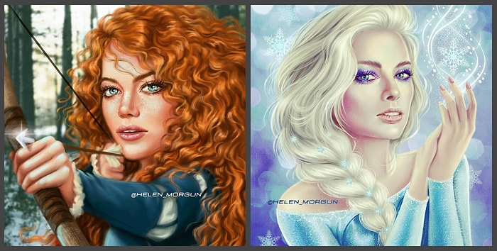 Художница представила, кто из знаменитостей смог бы сыграть диснеевских принцесс