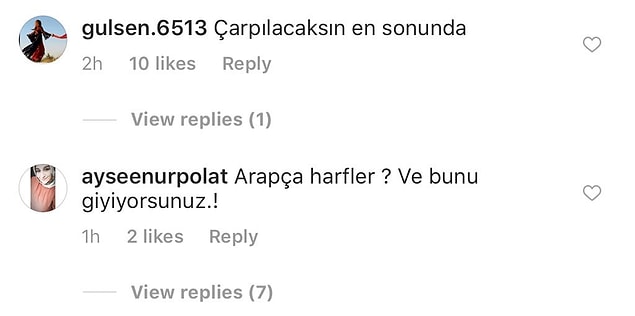 Meryem Uzerli'nin Instagram hesabına koyduğu fotoğrafının altına gelen yorumlar da şu şekildeydi.