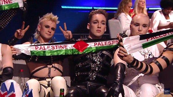 Tel Aviv'deki finale damgasını vuran hareket İzlanda'yı 'Hatrio mun sigar' şarkısıyla temsil eden Hatari grubundan geldi.
