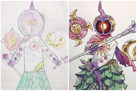 Oğlunun Çizimlerini Anime Karakterlerine Dönüştürüp Şaheserler Yaratan Harika Baba
