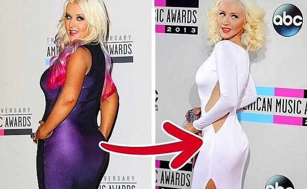 9. Dünyaca ünlü şarkıcı Christina Aguilera'nın doğum sonrası kilolarıyla başı derde girmişti.