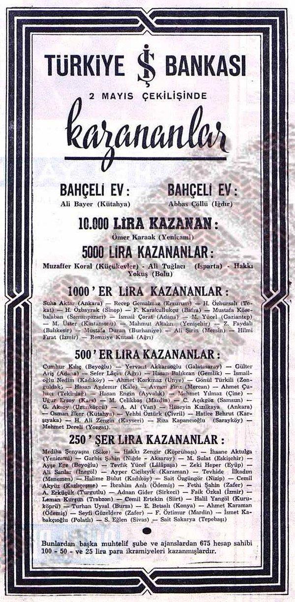 Ahmet Çuhacı'nın en eski başarısı ise Türkiye İş Bankası'nın 2 Mayıs tarihli çekilişinden kazandığı 500 liralık ikramiye...