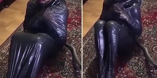 Çöp Poşetinin İçine Girip Süpürgeyle de Kendini Vakumlatan Bir Değişik Adam