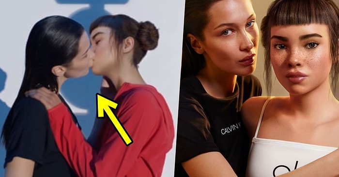 Bella Hadid ve Kurgusal Karakter Lil Miquela'nın Öpüştüğü Reklam Filmi Sosyal Medyayı Ayağa Kaldırdı!