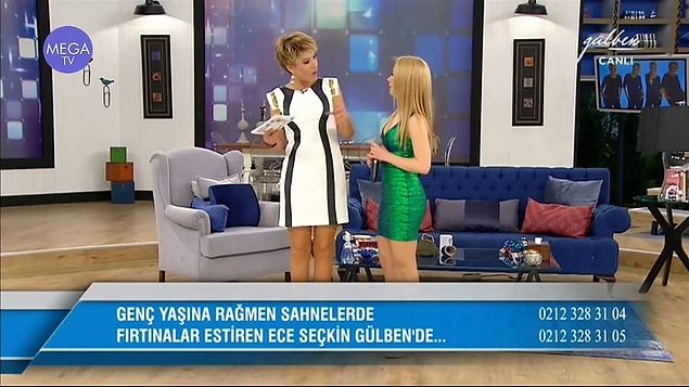 1. Gülben Ergen'in Ece Seçkin'e "Hukuk okuyorsun peki hangi bölüm?" şeklinde soru yöneltmesi...