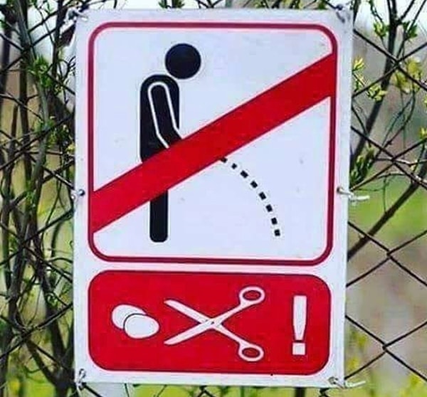 12. Закончим классикой :) Предупреждение для тех, кто решил облегчиться, - яйцен клац-клац!