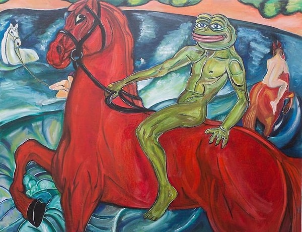 5. Пепе седлает красного коня (по мотивам картины "Купание красного коня" Кузьмы Петрова-Водкина).