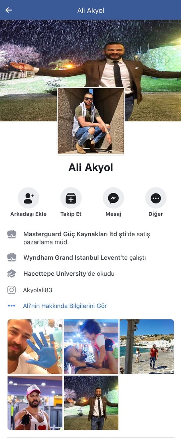 Verdiği Facebook hesabı da bu :) Yerseniz tabii...