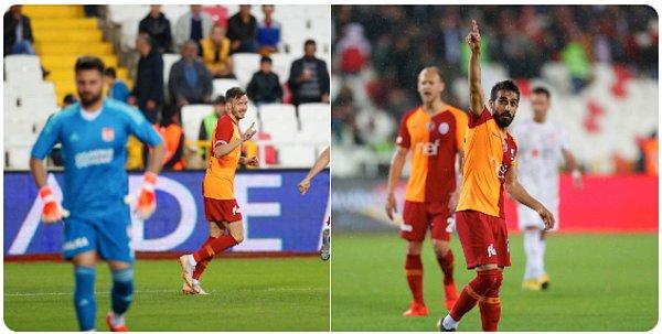 Galatasaray, Linnes ve Muğdat'ın golleriyle 2-0 öne geçti.