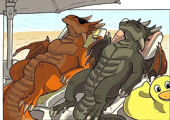 Крутецкие комиксы из серии "Драконы тоже люди" убеждают в том, что хвостатые живут среди нас