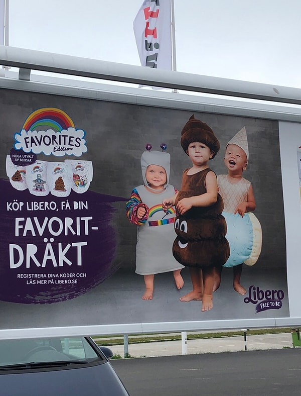 10. Шведская реклама подгузников. А что, зато сразу понятно, что там рекламируется.