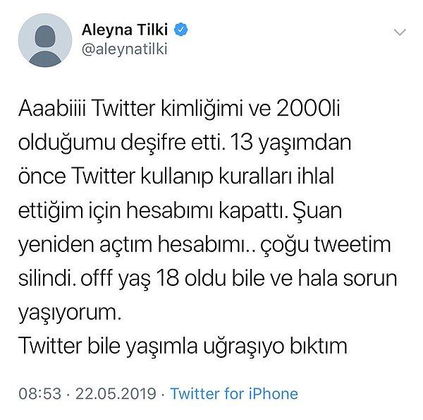 5. Aleyna Tilki'nin yaşına kafayı takmayan bir Twitter kalmıştı, o da oldu. Kızın hesabını kapattılar!