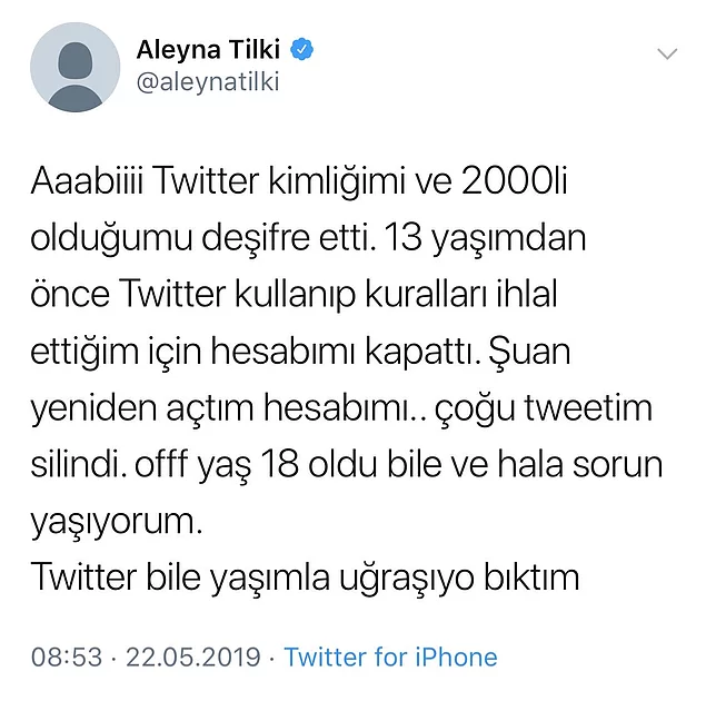 Aleyna Tilki'nin yaşına kafayı takmayan bir Twitter kalmıştı, o da oldu. Kızın hesabını kapattılar!