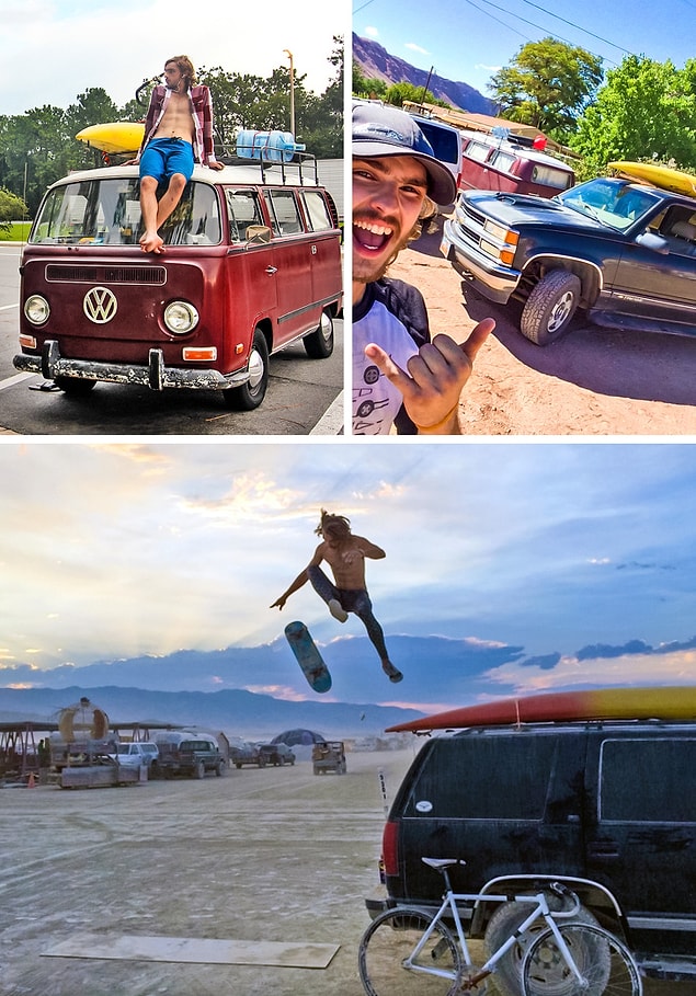 5. "Başardım! İşi bıraktım, Volkswagen bir minibüs aldım ve Burning Man'e gittim."
